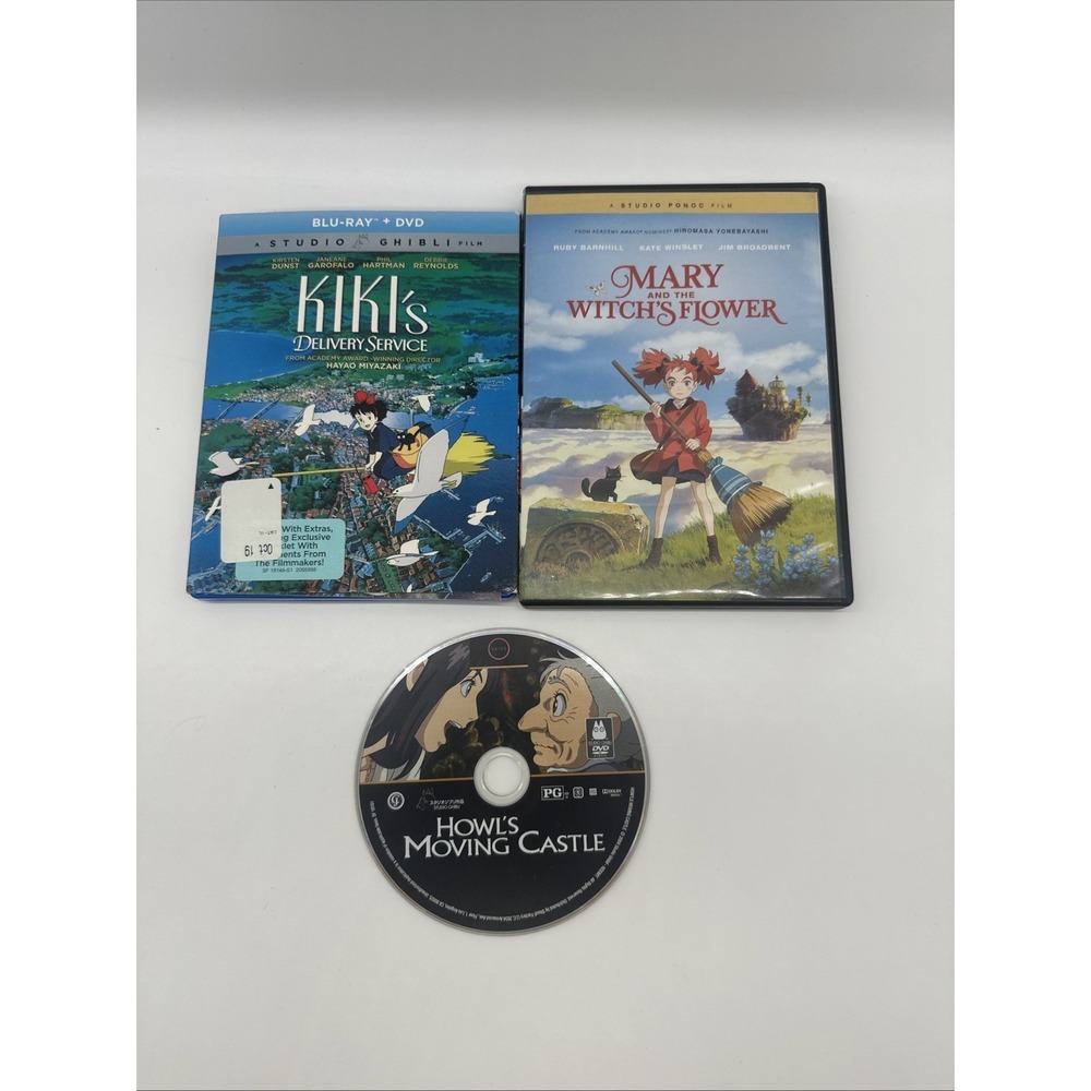 Studio Ghibli Anime Lot Kikis Delivery Service Howls Moving Castle Mary DVD - Picture 2 of 6